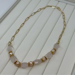 New Handmade Convertible Pearl & Rose Quartz Necklace 23" or 8" Bracelet